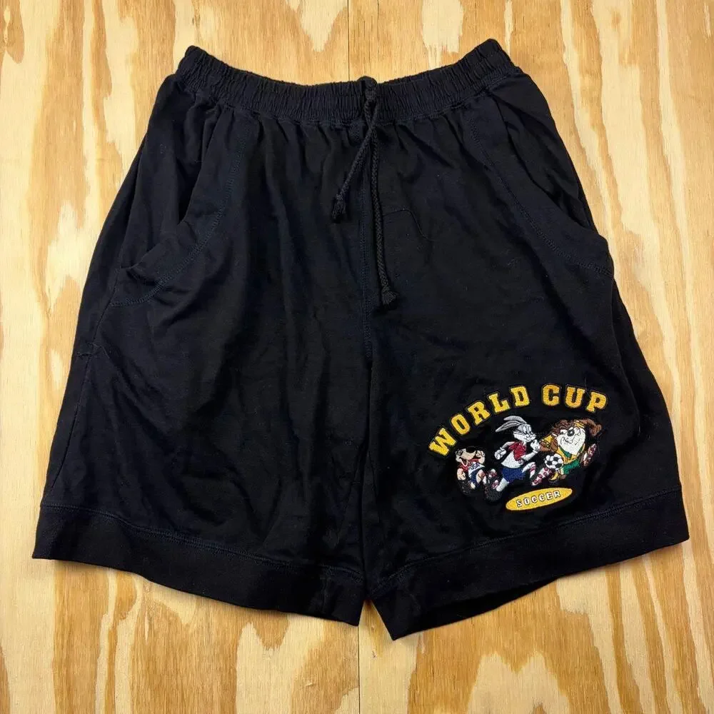 Vintage 1994 World Cup USA Looney Tunes Soccer Shorts – Black – Size S